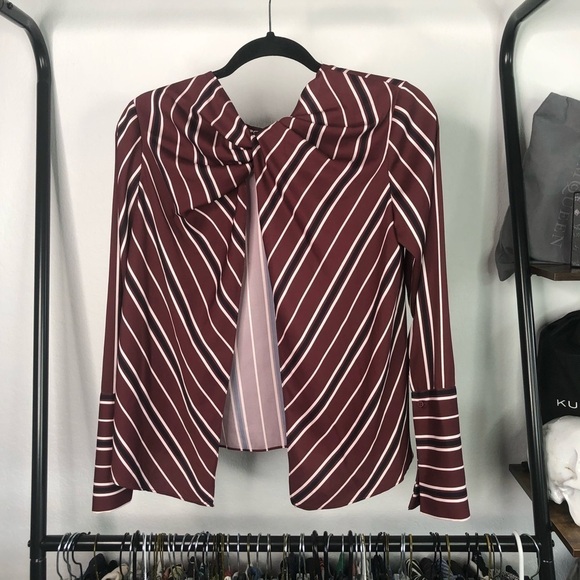 Antonio Melani Striped Split Back Blouse - Picture 5 of 7